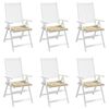 vidaXL Almofadões p/ cadeiras jardim 6 pcs 40x40x4 cm oxford bege