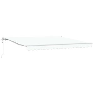 vidaXL Toldo retr&aacute;til Branco 400 &times; 300 cm Tecido e Alum&iacute;nio