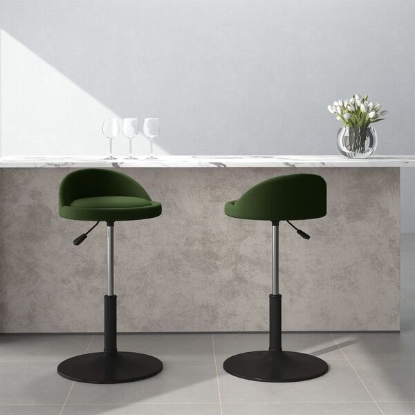 vidaXL Cadeiras de jantar giratorias 2 pcs veludo verde-escuro