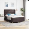 vidaXL Cama Box Spring com colch&atilde;o Castanho escuro 140 x 200 cm tecido