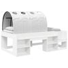 vidaXL Cama com T&uacute;nel 4 pcs Branco Derivados de Madeira