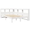 vidaXL Cama com estante sem colch&atilde;o 120x200 cm pinho maci&ccedil;o branco