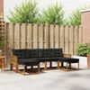 vidaXL Conjunto de Sof&aacute;s para Exterior 6 pcs Natural e Preto