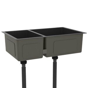 vidaXL Lava-lou&ccedil;a de cozinha a&ccedil;o inoxid&aacute;vel preto