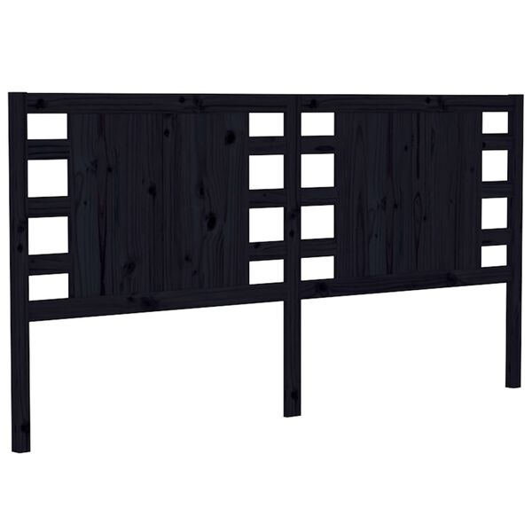 vidaXL Cabeceira de cama 166x4x100 cm pinho maci&ccedil;o preto