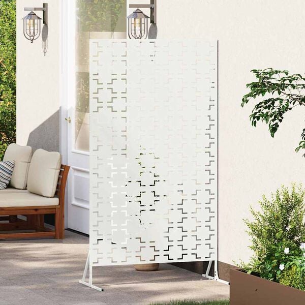vidaXL Protetor de Privacidade Branco 100 x 50 x 180 cm A&ccedil;o