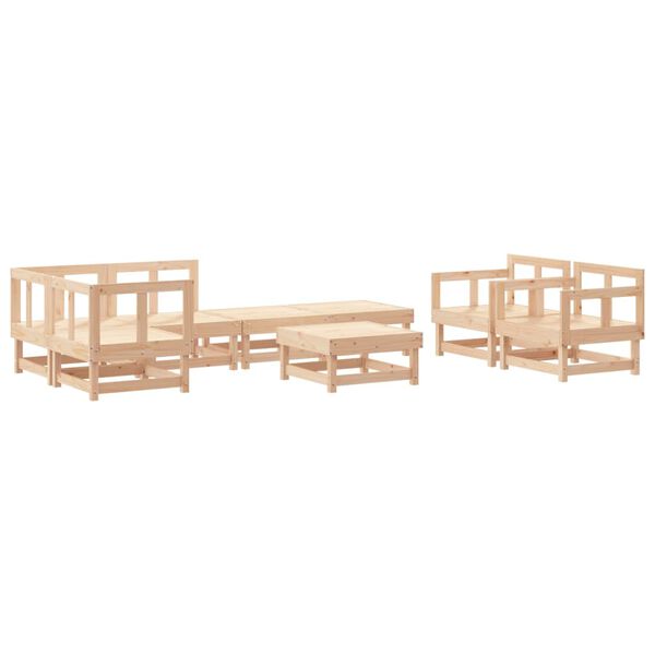 vidaXL 8 pcs conjunto lounge de jardim pinho maci&ccedil;o