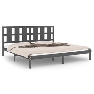 vidaXL Estrutura de cama 200x200 cm pinho maci&ccedil;o cinzento