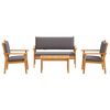 vidaXL Conjunto de Sof&aacute; de Jardim 4 pcs Castanho 120 x 65,5 x 79 cm