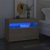 vidaXL Mesa de cabeceira & LED 60x35x40 deriv. madeira carvalho sonoma