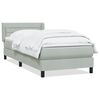 vidaXL Cama com molas/colch&atilde;o 100x220 cm veludo cinza-claro