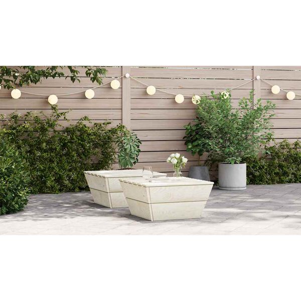 vidaXL Messa de jardim 2 pcs 60x60x30 cm madeira de abeto impregnada