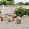 vidaXL Conjunto de Sof&aacute; de Jardim 9 pcs Bege e Cinza Claro