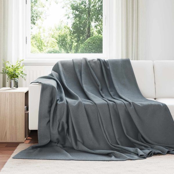 vidaXL Cobertor Cinza Escuro 270 x 240 cm L&atilde;