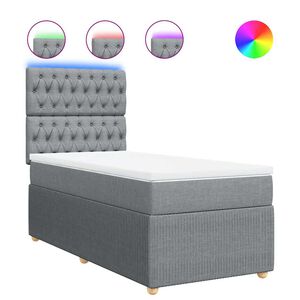 vidaXL Cama com molas/colch&atilde;o 80x200 cm tecido cinza-claro