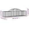 vidaXL Cestos gabião arqueados 7 pcs 200x50x40/60 cm ferro galvanizado