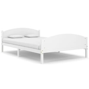 vidaXL Estrutura de cama 160x200 cm pinho maci&ccedil;o branco