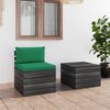 vidaXL 2 pcs conjunto lounge de paletes com almofad&otilde;es pinho maci&ccedil;o