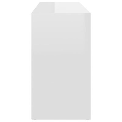 vidaXL Sapateira 103x30x54,5 cm contraplacado branco brilhante