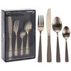 Excellent Houseware Conjunto de talheres 16 pcs dourado mate
