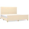 vidaXL Estrutura de cama sem colch&atilde;o 180x200 cm tecido cor creme