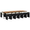 vidaXL 13 pcs conjunto de jantar p/jardim com almofad&otilde;es vime PE preto