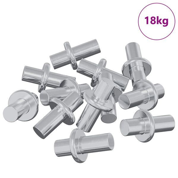 vidaXL Ganchos de Prateleira 4500 pcs Prateado 8,6 x 8,6 x 14,6 mm A&ccedil;o