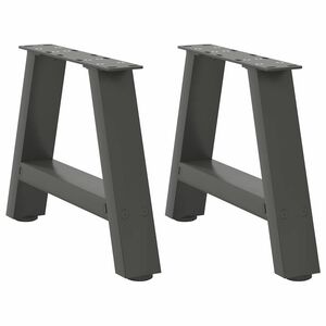 vidaXL P&eacute;s para mesa de centro em formato A, 2 pe&ccedil;as, antracite, 30x(30-31) cm, a&ccedil;o