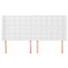 vidaXL Cabeceira cama c/ abas couro artificial 183x16x118/128cm branco