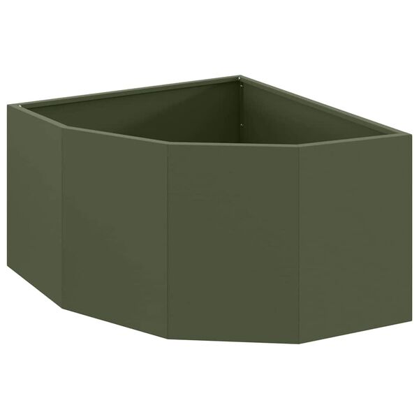 vidaXL Vaso de Canto Verde-oliva 60 x 60 x 35 cm A&ccedil;o