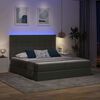 vidaXL Cama com luzes de tira LED Cinza Escuro 180 x 200 cm tecido