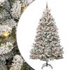 vidaXL &Aacute;rvore de Natal Artificial Verde e Branco 210 cm PVC e Metal