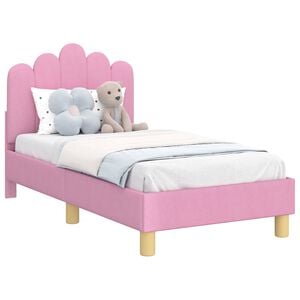 vidaXL Estrutura de Cama para Crian&ccedil;a com Cabeceira Rosa 70 x 140 cm