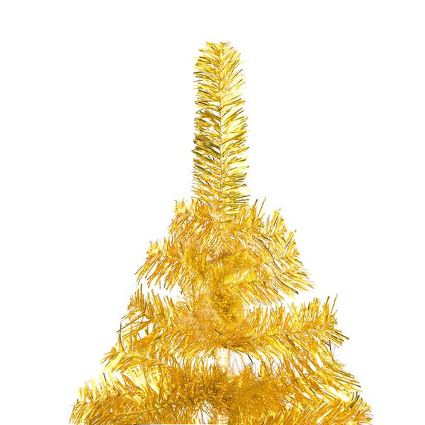 vidaXL &Aacute;rvore Natal artificial pr&eacute;-iluminada c/bolas 210cm PET dourado
