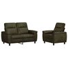 vidaXL Conjunto de Sof&aacute;s 2 pcs Verde Ex&eacute;rcito Couro Suede Sint&eacute;tico