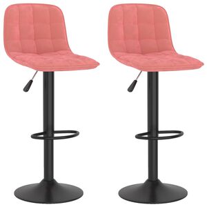 vidaXL Bancos de bar 2 pcs veludo rosa