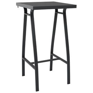 vidaXL Mesa de bar para jardim 60x60x110 cm vidro temperado preto