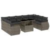 vidaXL 10 pcs conjunto sofás de jardim c/ almofadões vime PE cinzento