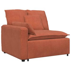 vidaXL M&oacute;dulo de extremidade de apoio de bra&ccedil;o para sof&aacute; modular com almofadas, vermelho e laranja, 100 cm