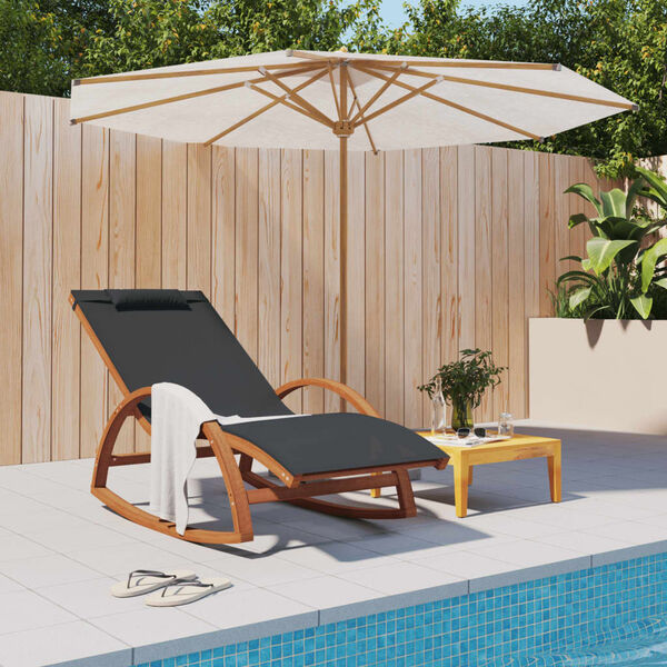 vidaXL Cadeira de baloiço textilene e madeira de álamo maciça cinzento