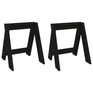 vidaXL Bancos 2 pcs 40x40x45 cm pinho maci&ccedil;o preto