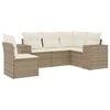 vidaXL 5 pcs conjunto de sof&aacute;s p/ jardim com almofad&otilde;es vime PE bege