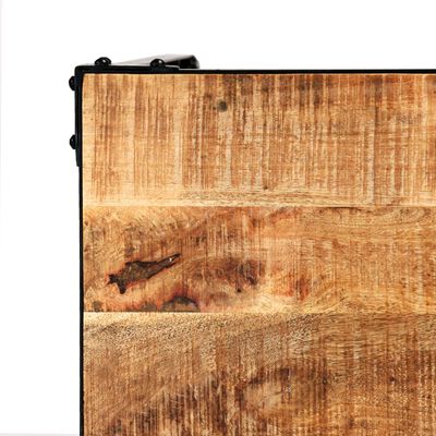 vidaXL Mesa de jantar madeira de mangueira maciça e aço 120x60x76 cm