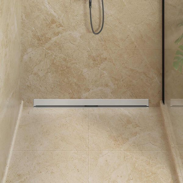 vidaXL Dreno de Chuveiro Montado na Parede Prateado 90 cm