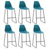 vidaXL Cadeiras de bar 6 pcs pl&aacute;stico azul-turquesa