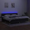 vidaXL Cama box spring c/ colch&atilde;o e LED 200x200 cm tecido preto
