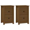vidaXL Mesas de cabeceira 2pcs 40x35x61,5 cm pinho maci&ccedil;o castanho mel