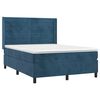 vidaXL Cama box spring c/ colch&atilde;o/LED 140x200 cm veludo azul-escuro