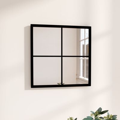 vidaXL Espelho de parede 40x40 cm metal preto