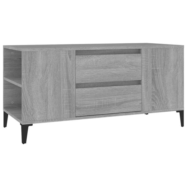 vidaXL M&oacute;vel para TV 102x44,5x50 cm derivados madeira cinzento sonoma